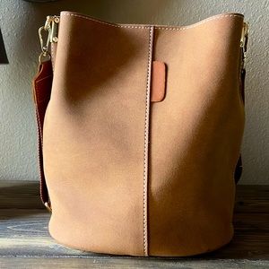 Suede Bucket with Crossbody strap
